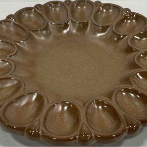 Frankoma Brown Satin 918 deviled egg platter